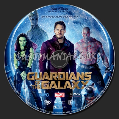 Guardians of the Galaxy dvd label