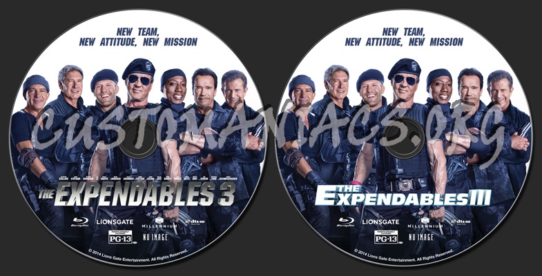 The Expendables 3 blu-ray label