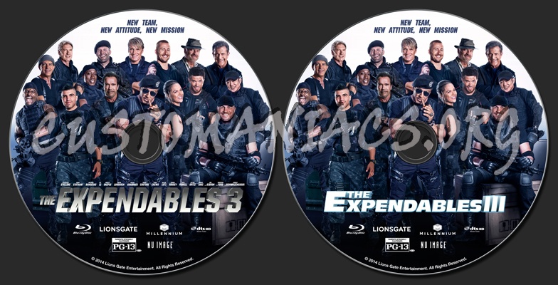 The Expendables 3 blu-ray label