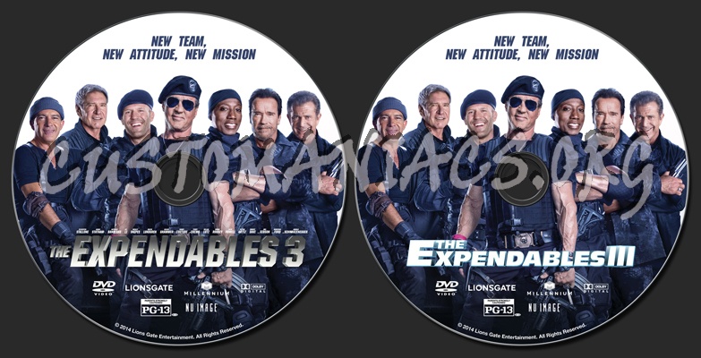 The Expendables 3 dvd label