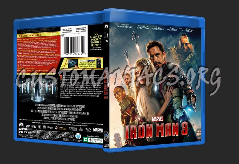 Iron Man 3 blu-ray cover