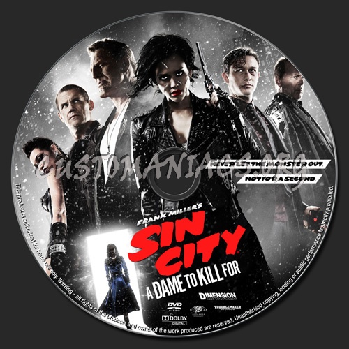 Sin City 2 A Dame To Kill For dvd label