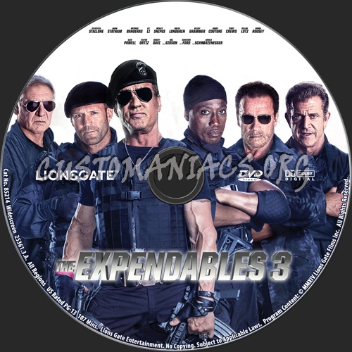 The Expendables 3 dvd label