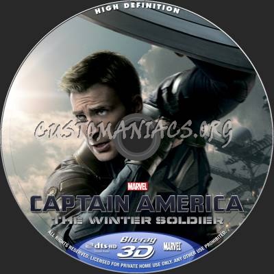 Captain America: The Winter Soldier (2D+3D) blu-ray label