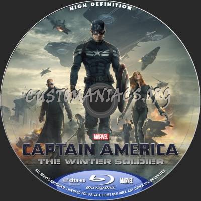 Captain America: The Winter Soldier (2D+3D) blu-ray label