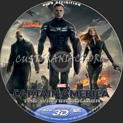 Captain America: The Winter Soldier (2D+3D) blu-ray label