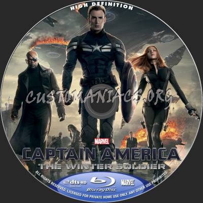 Captain America: The Winter Soldier (2D+3D) blu-ray label