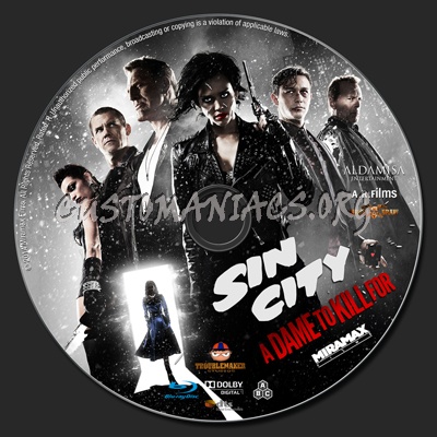 Sin City: A Dame to Kill For blu-ray label