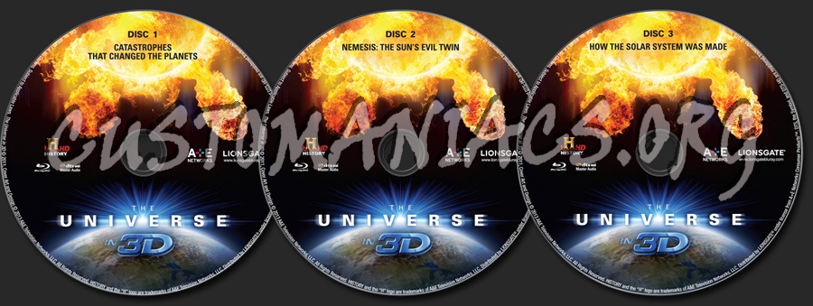 The Universe in 3D blu-ray label