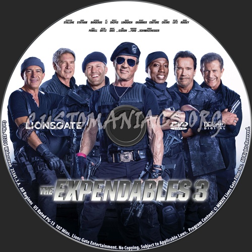 The Expendables 3 dvd label