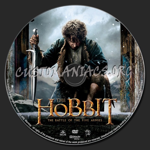 The Hobbit The Battle Of The Five Armies dvd label