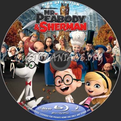 Mr Peabody & Sherman (2D+3D) blu-ray label