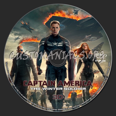 Captain America: The Winter Soldier  (3D) blu-ray label