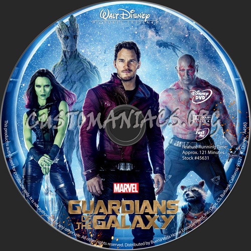 Guardians of the Galaxy dvd label