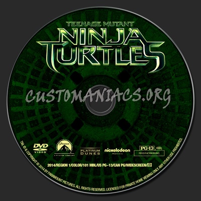 Teenage Mutant Ninja Turtles dvd label