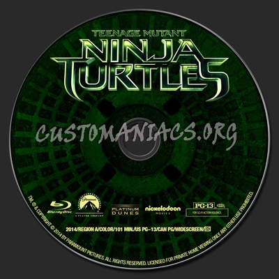 Teenage Mutant Ninja Turtles blu-ray label