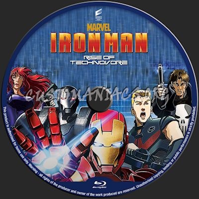 Iron Man: Rise of Technovore blu-ray label