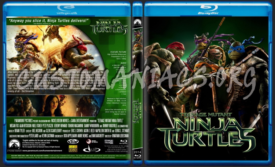 Teenage Mutant Ninja Turtles blu-ray cover