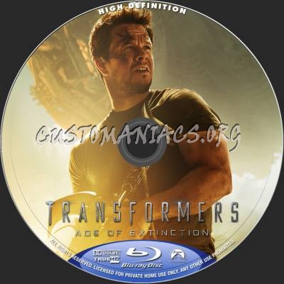 Transformers: Age Of Extinction (2D+3D) blu-ray label