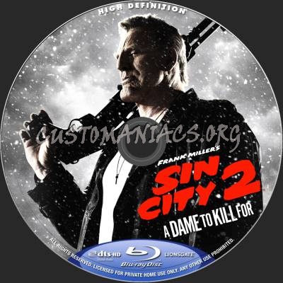 Sin City 2: A Dame To Kill For blu-ray label