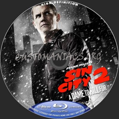 Sin City 2: A Dame To Kill For blu-ray label