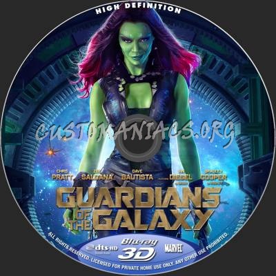 Guardians Of The Galaxy (2D+3D) blu-ray label