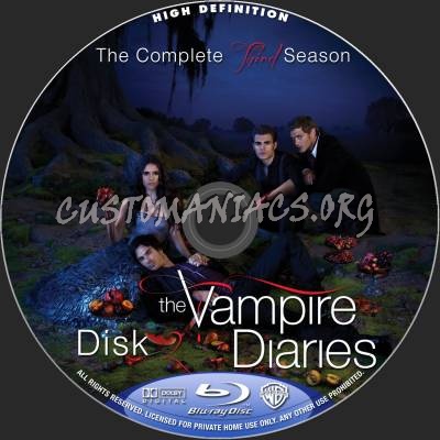 The Vampire Diaries Season 3 blu-ray label