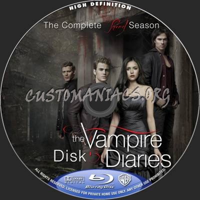 The Vampire Diaries Season 3 blu-ray label