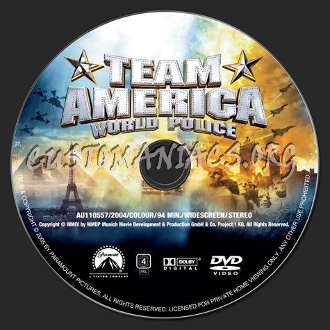 Team America dvd label