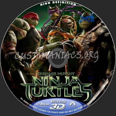 Teenage Mutant Ninja Turtles (2D+3D) blu-ray label