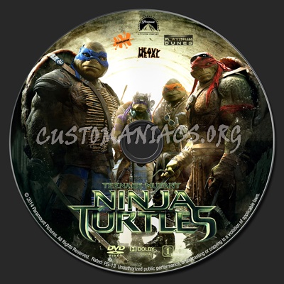 Teenage Mutant Ninja Turtles 2 dvd label