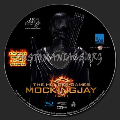 The Hunger Games: Mockingjay - Part 1 blu-ray label