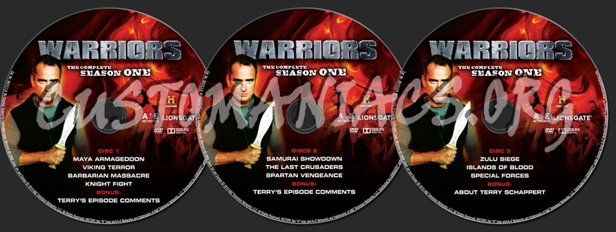 Warriors Season 1 dvd label