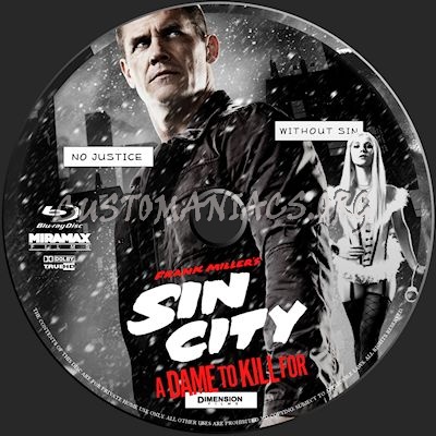 Sin City: A Dame to Kill For blu-ray label