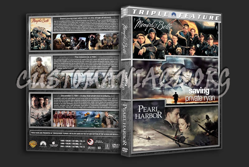 Memphis Belle / Saving Private Ryan / Pearl Harbor Triple dvd cover