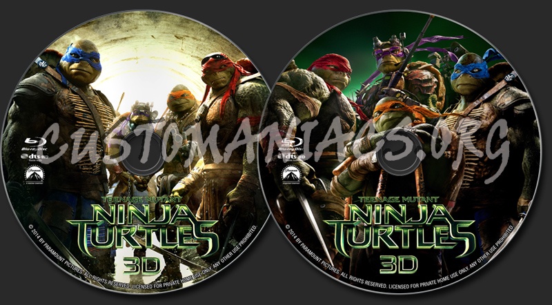 Teenage Mutant Ninja Turtles (3D) blu-ray label