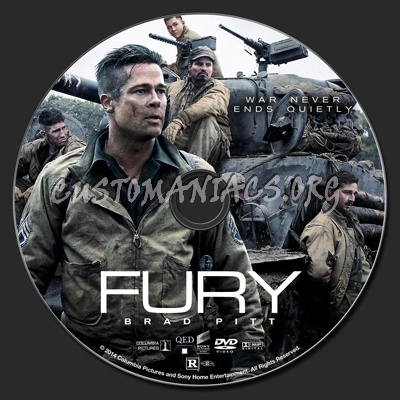 Fury (2014) dvd label