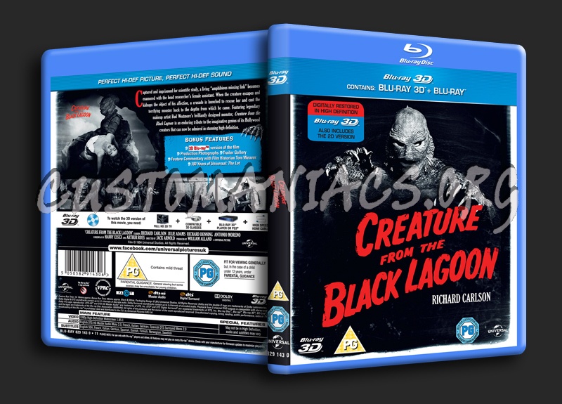 Creature From the Black Lagoon (1954) 2D & 3D blu-ray cover