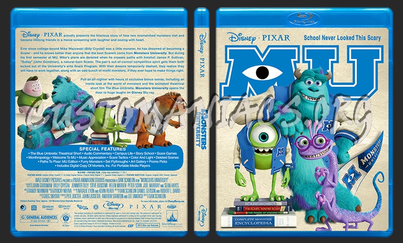 Monsters University blu-ray cover