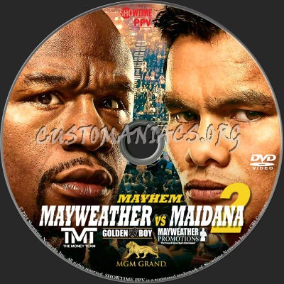 Mayweather vs Maidana II Mayhem dvd label