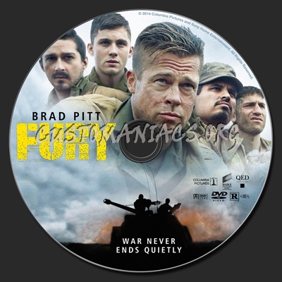 Fury (2014) dvd label