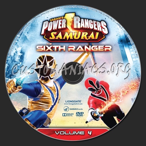 Power Rangers Samurai The Sixth Ranger Volume 4 dvd label