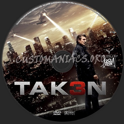 Taken 3 dvd label