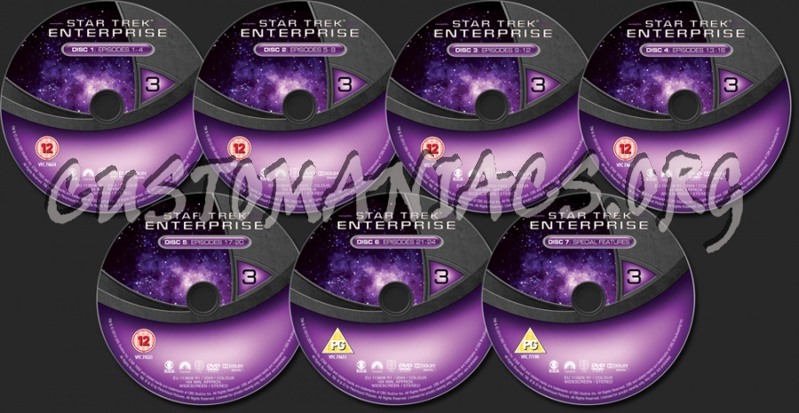 Star Trek Enterprise Season 3 dvd label