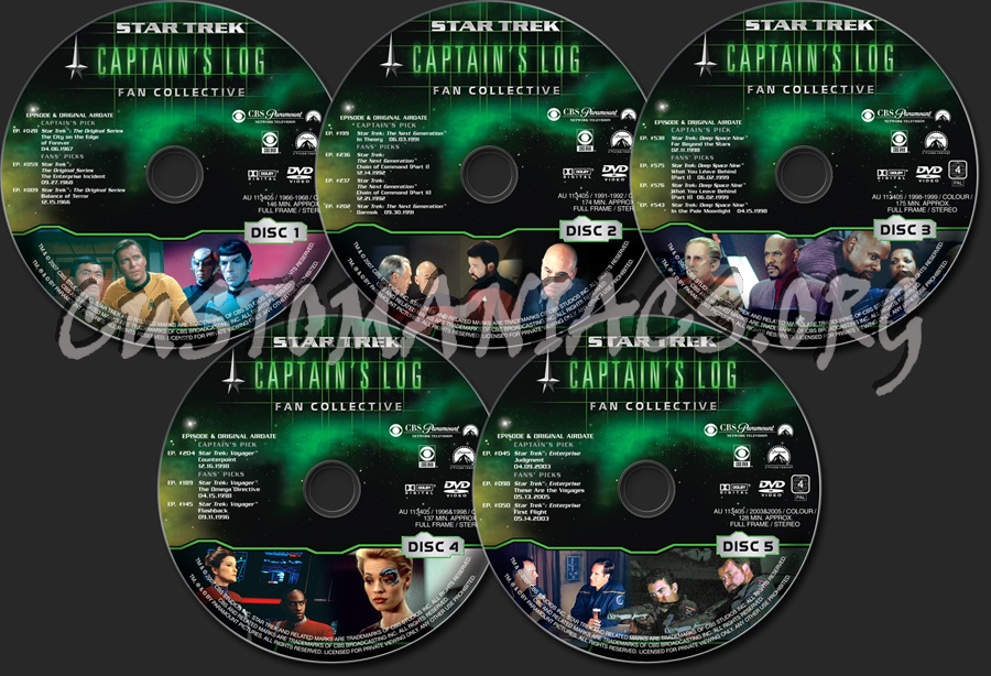 Star Trek Fan Collective: Captain's Log dvd label