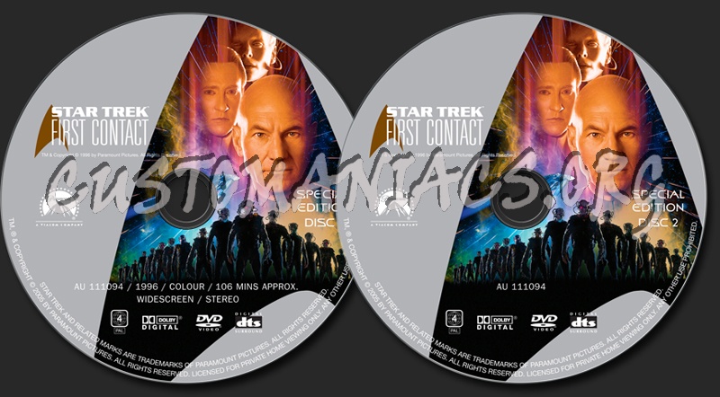 Star Trek First Contact dvd label