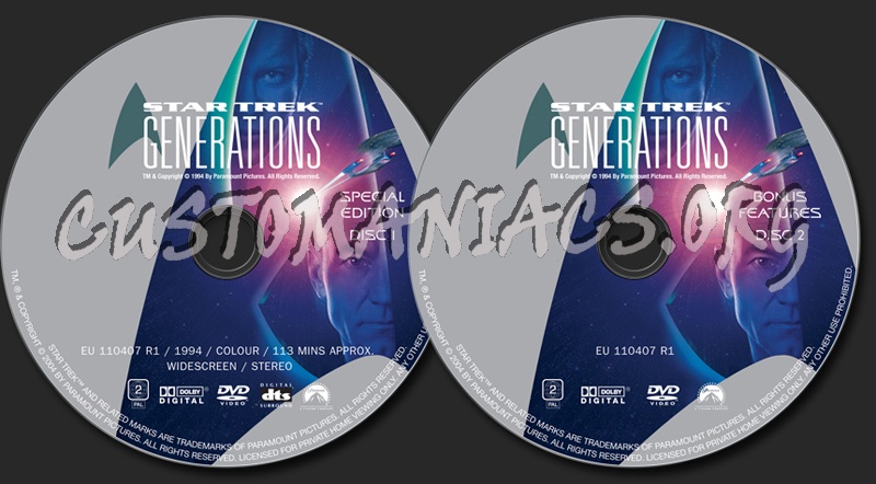 Star Trek Generations dvd label