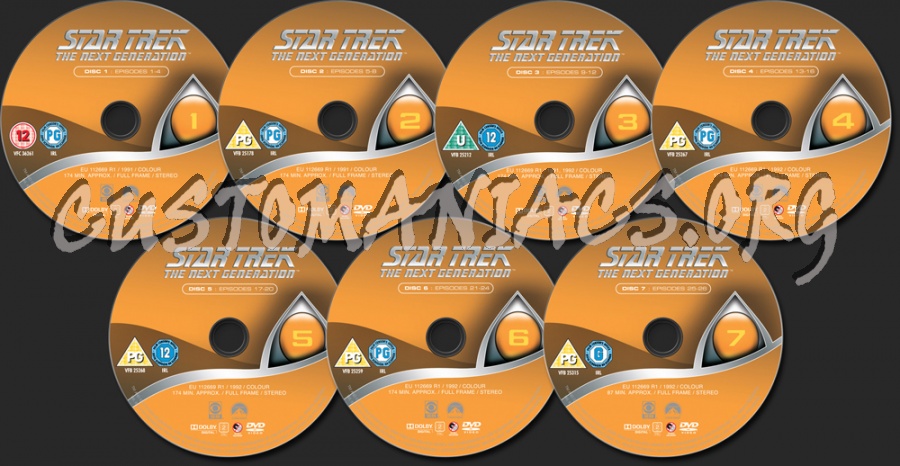 Star Trek The Next Generation Season 5 dvd label