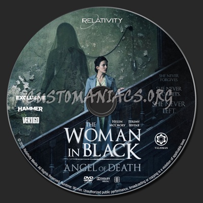 The Woman in Black: Angel of Death dvd label