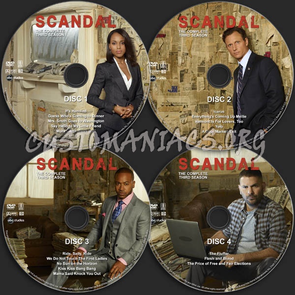 Scandal - Season 3 dvd label